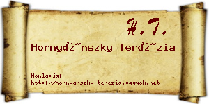 Hornyánszky Terézia névjegykártya